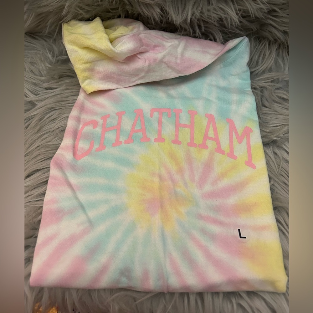 Vintage Havana Pastel Tie-Dye Hoodie Chatham logo size Large long sleeves NWOT